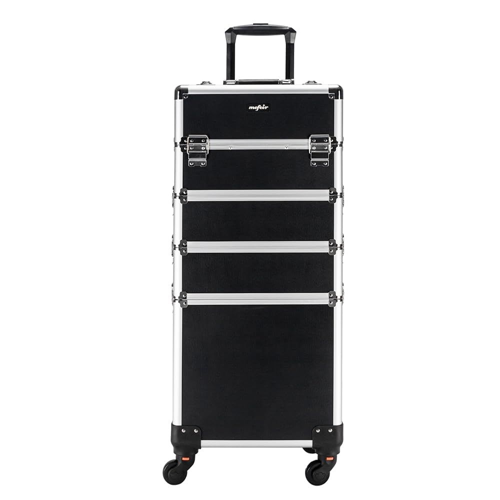 Beauty Of Makeup - Aluminum 4-in-1 Rolling Makeup Train Case,