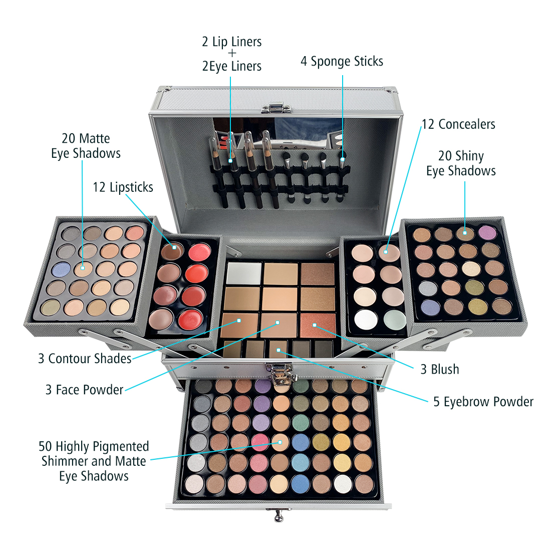 132 Color Makeup Gift Kit Full - Beauty Book Makeup Kit บทวิจารณ์และราคา
