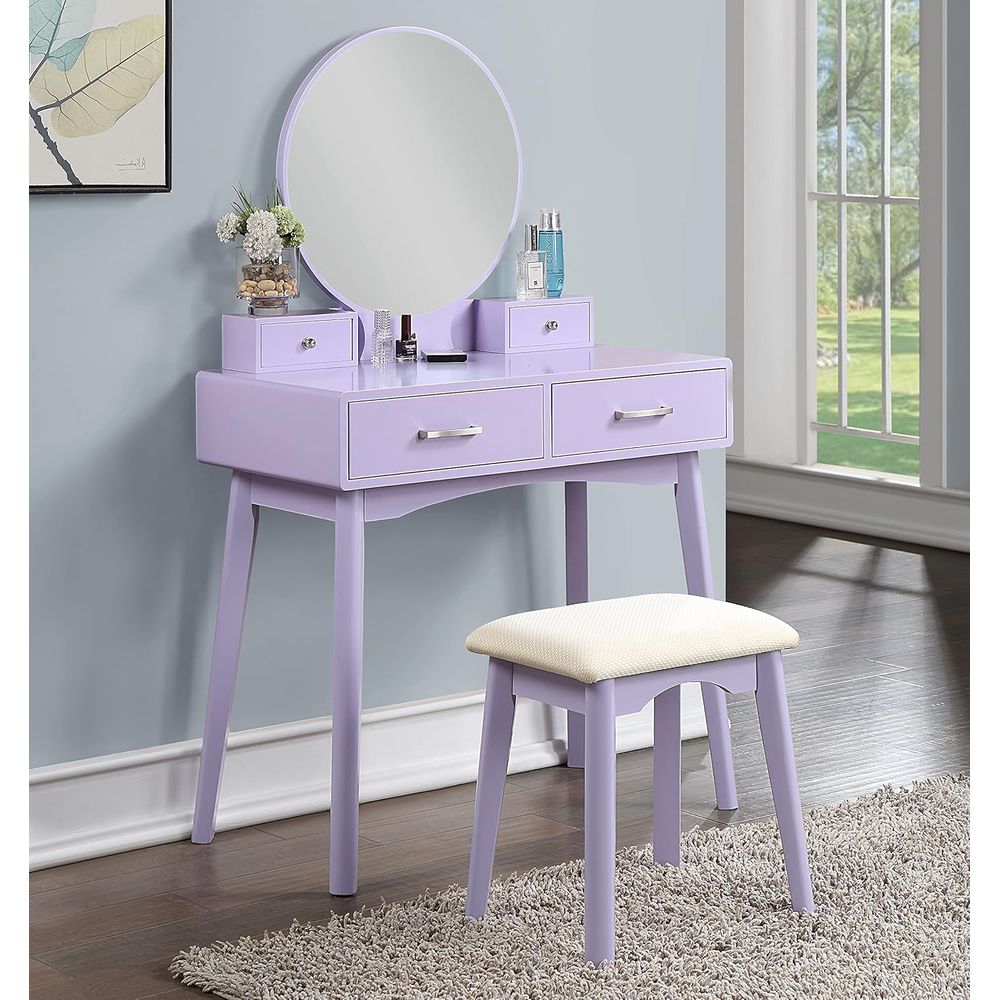 Large Round Mirror Vanity Set  - Makeup And Beauty บทวิจารณ์และราคา