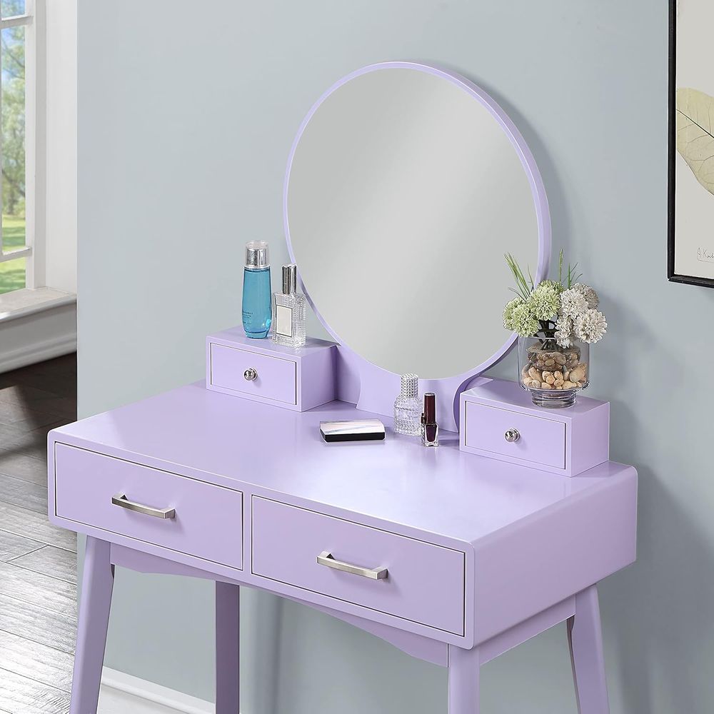 Large Round Mirror Vanity Set  - Makeup And Beauty บทวิจารณ์และราคา