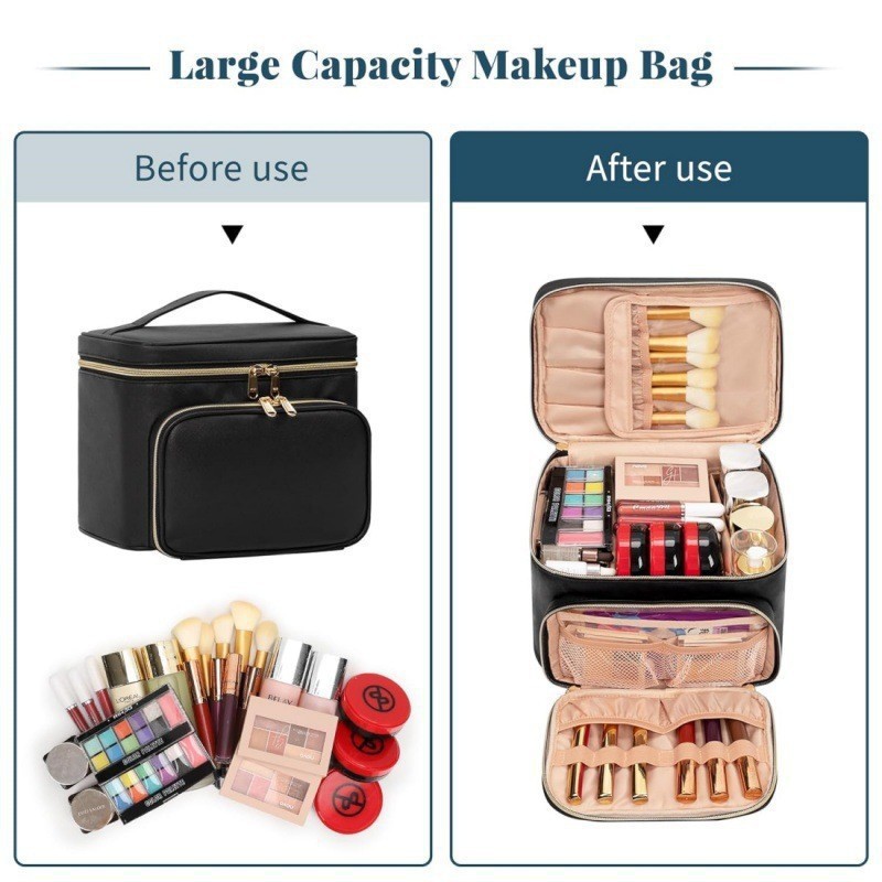 Large-sized Waterproof Makeup  - Beauty Bag Makeup บทวิจารณ์และราคา