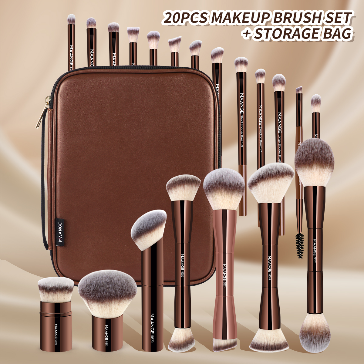 MAANGE 20pcs Pro Makeup Brushe - Beauty Preservation Makeup Bag บทวิจารณ์และราคา