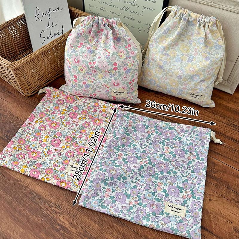 Handmade Floral Cotton Drawstr - Beauty Preservation Makeup Bag บทวิจารณ์และราคา