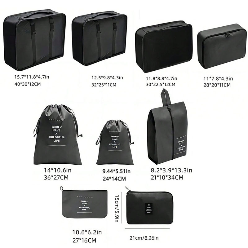 9Pcs Travel Organizer Bags Sui - Beauty Preservation Makeup Bag บทวิจารณ์และราคา