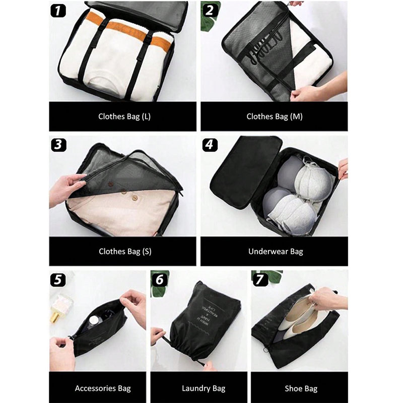 9Pcs Travel Organizer Bags Sui - Beauty Preservation Makeup Bag บทวิจารณ์และราคา