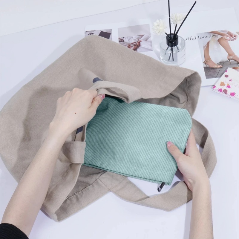 Corduroy Travel Cosmetic Bag P - Beauty Bag Makeup บทวิจารณ์และราคา