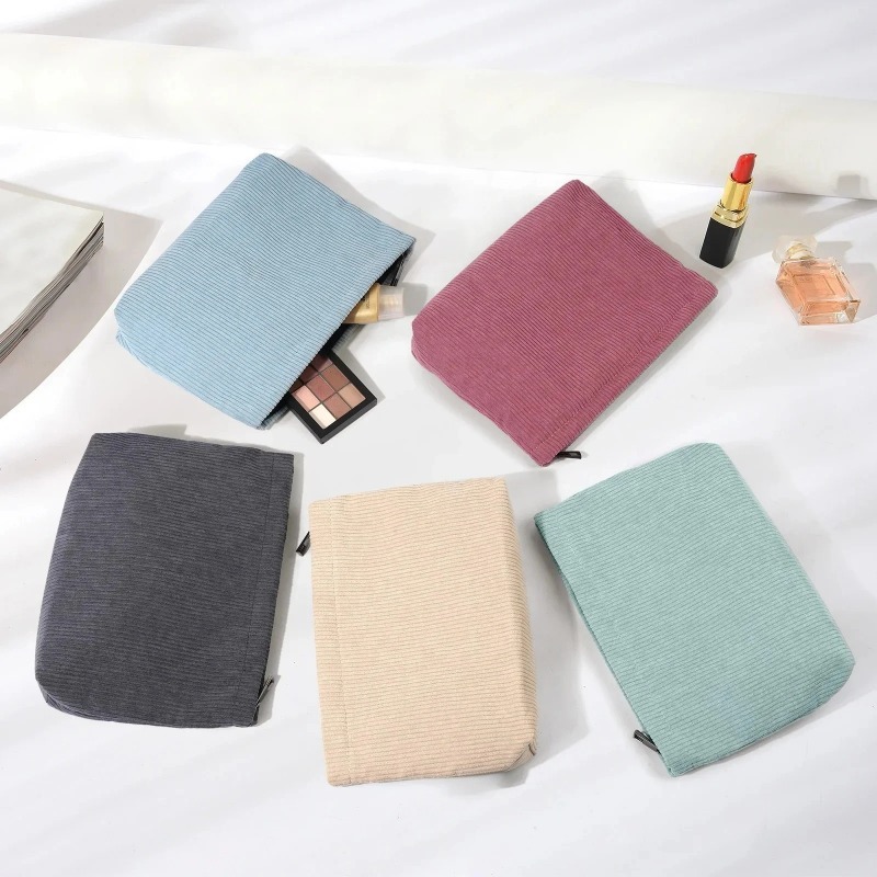 Corduroy Travel Cosmetic Bag P - Beauty Bag Makeup บทวิจารณ์และราคา