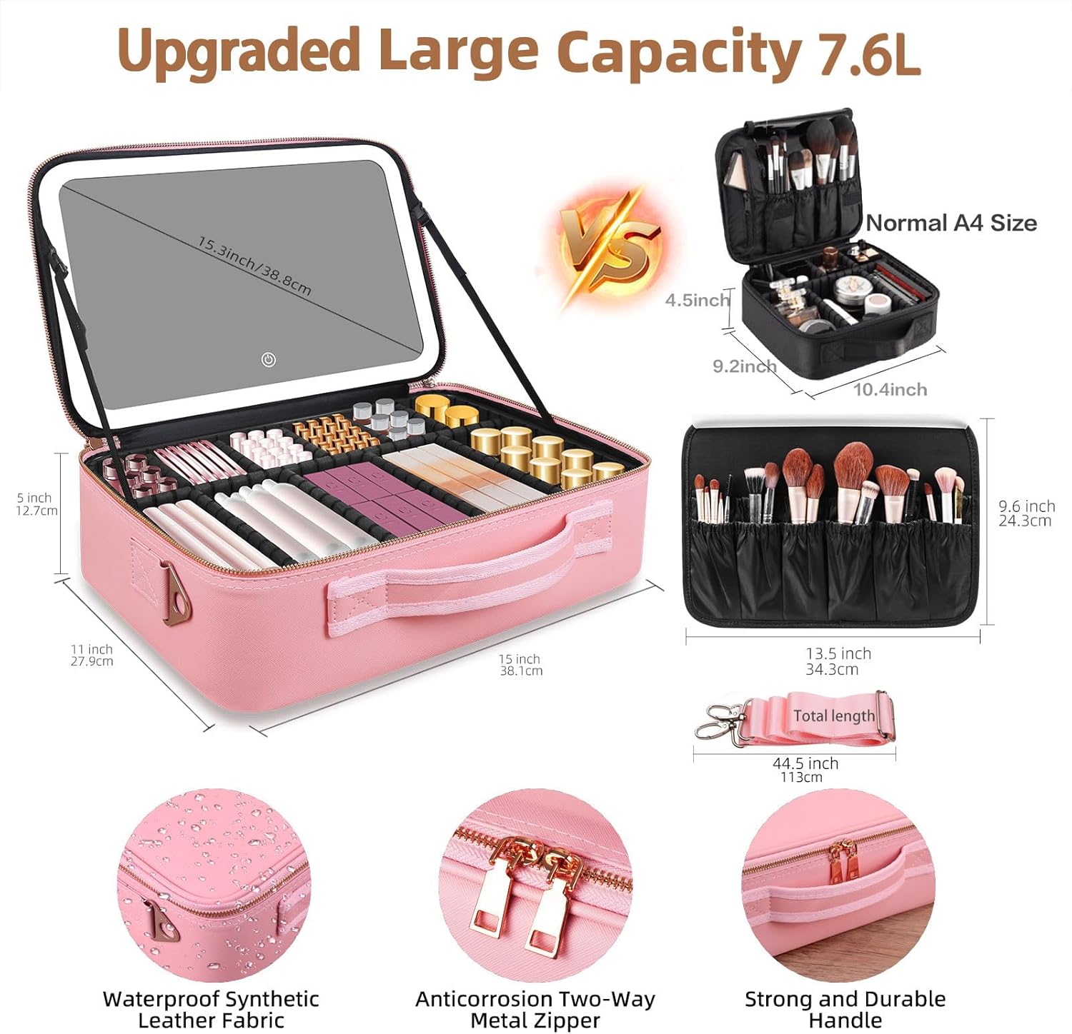 Large Capacity Makeup Bag 15'' - Beauty Bag Makeup บทวิจารณ์และราคา